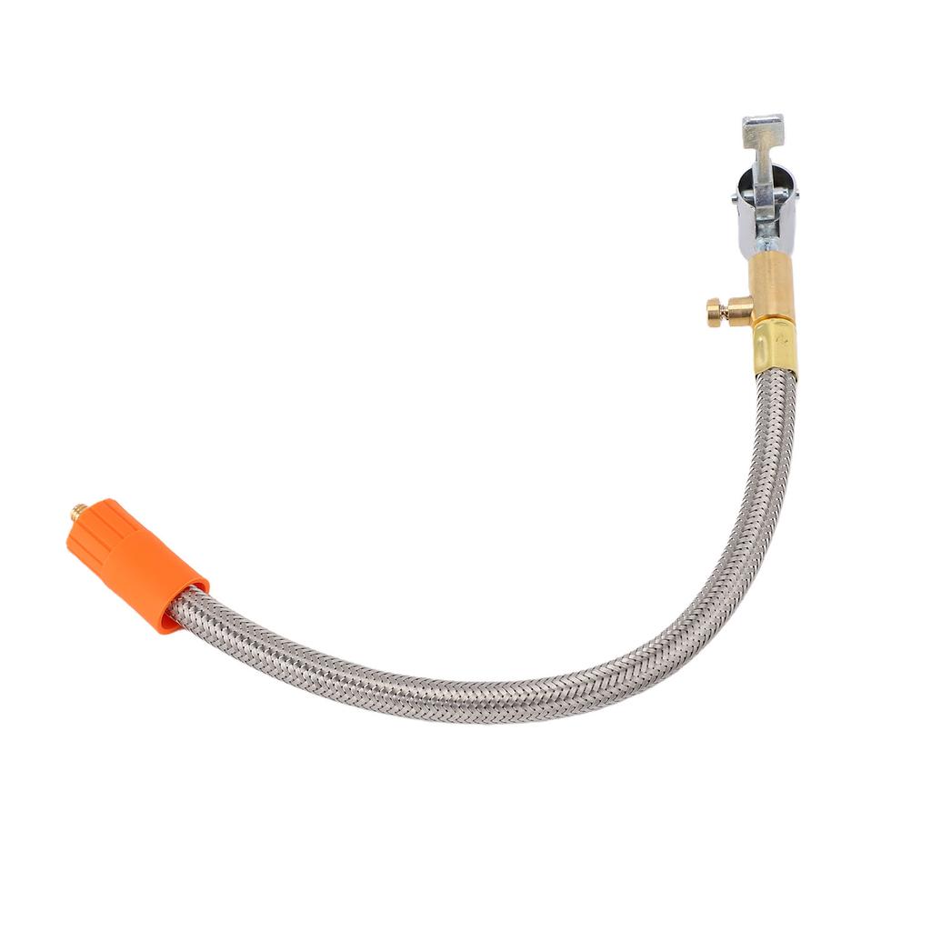 Tire Inflator Hose Adapter 12in Stainless Steel M6 Thread for Car Motorcycle Bike Tire Quick Inflation Deflation