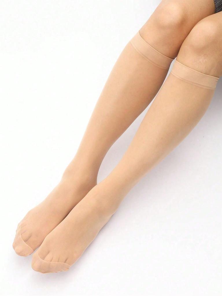 1/2/3/5/6 Paare Schwarz/Hautfarben/Grau/Kaffeefarben Kniestrümpfe, Semi-transparent Vielseitig kombinierbare Kniestrümpfe, Damenstrümpfe & Strumpfwaren