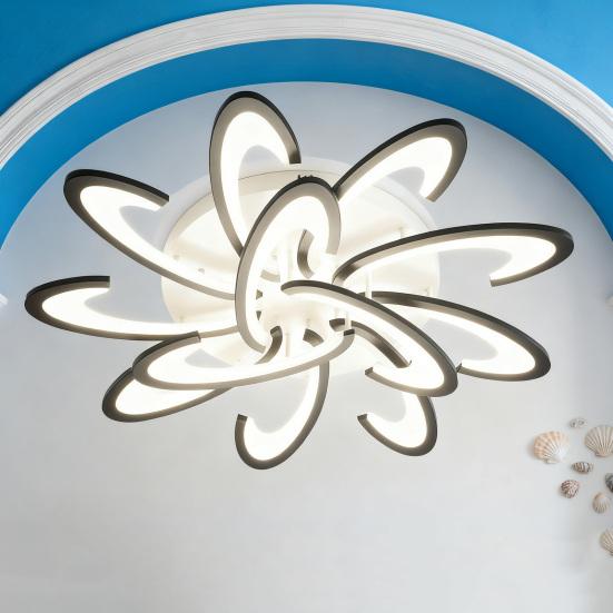 Artistic Flower Ceiling Lamp Unique Petal Design LED Light for Home Dimmable Modern Fixture for Bedroom Living Room Decor