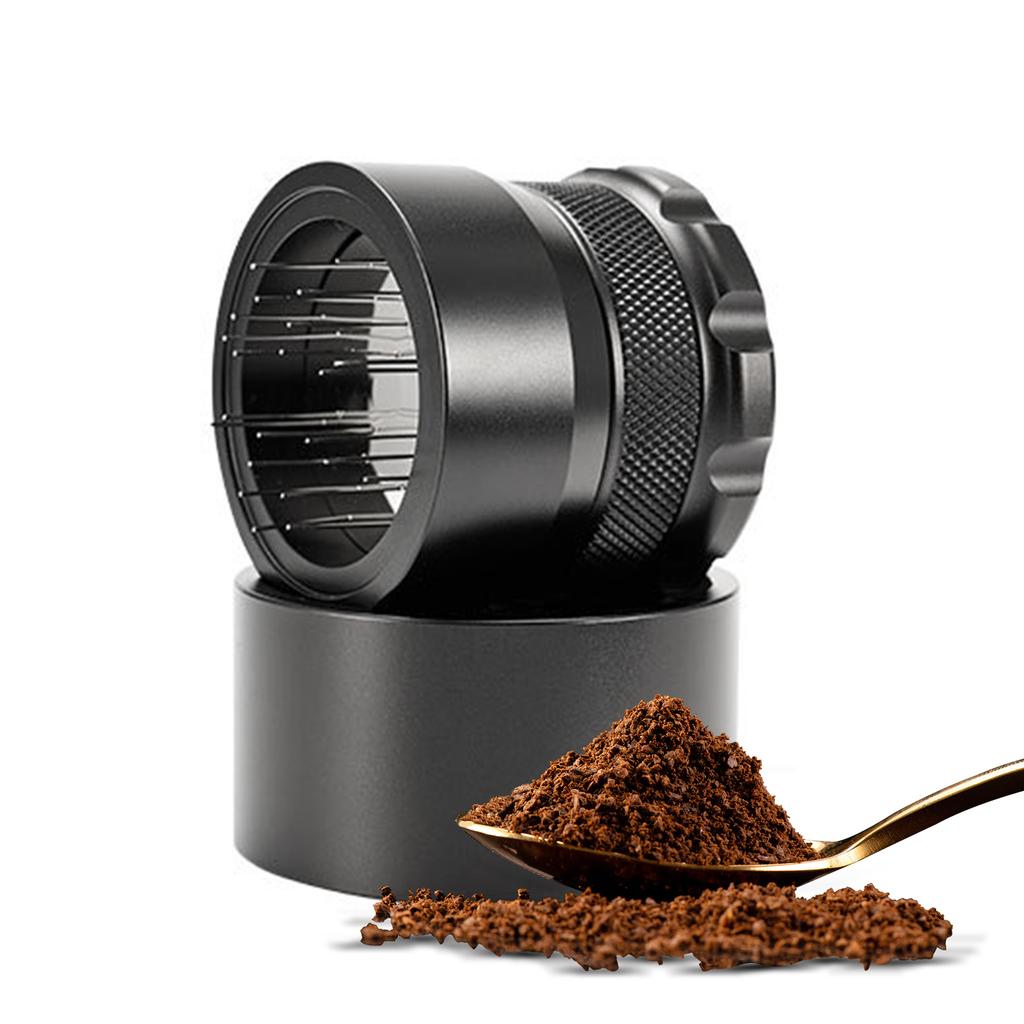 51mm Adjustable WDT Tool 22 Needles Coffee Distributor Leveler Tool Geared Spinning Espresso Needle