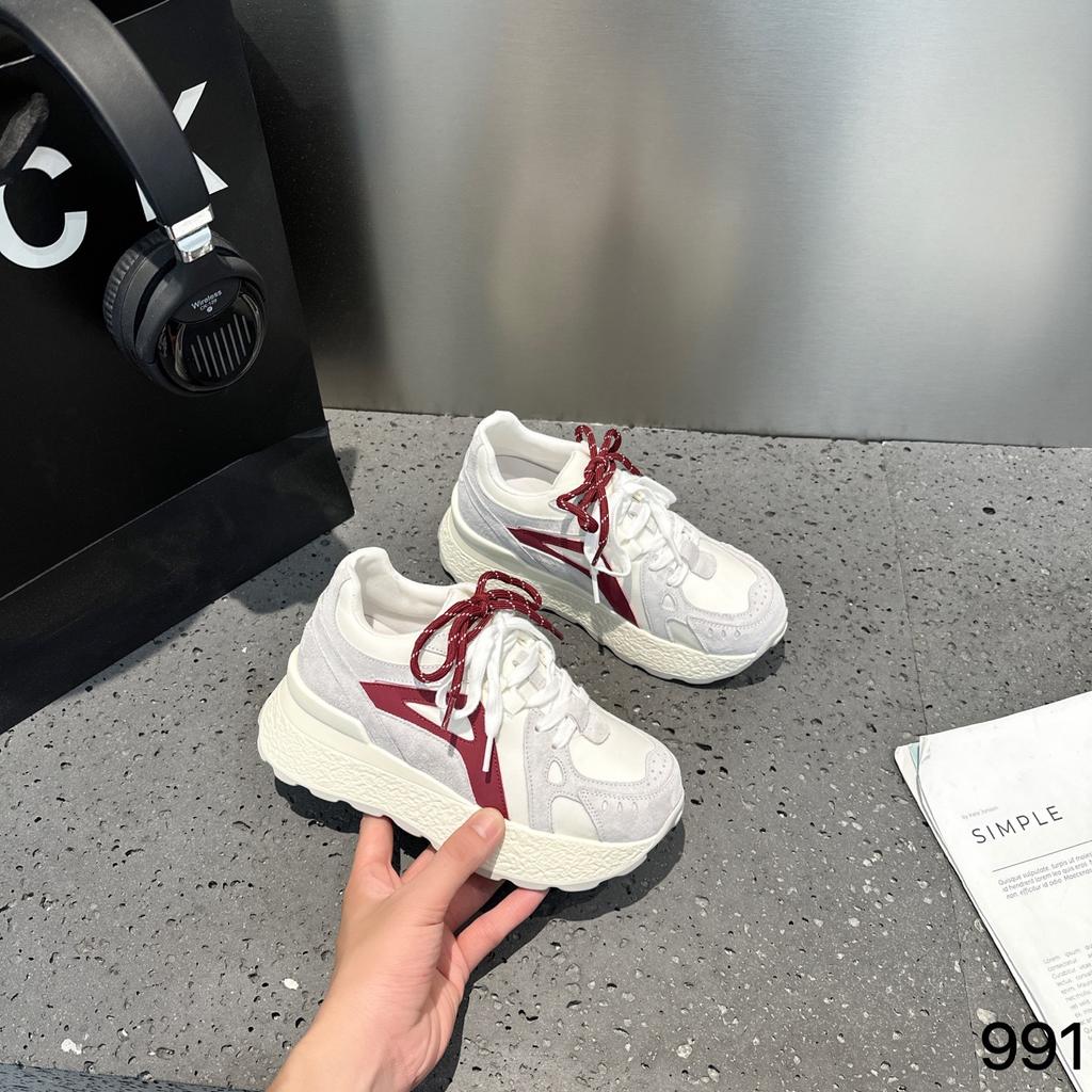 Uno style 8cm early autumn thick-soled Forrest Gump shoes women's autumn small inner height increase women's shoes casual sports shoes