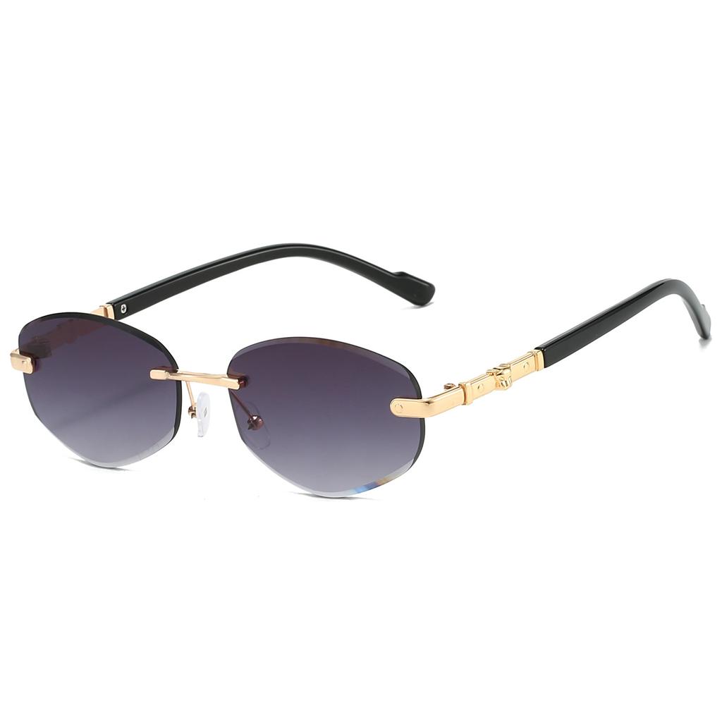 Fashion Rimless Polygon Metal Shades Women Original Brand Design Driving Sunglasses New Trendy Gradient Beach Sun Glasses
