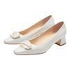 Le Saunda Women's Elegant Square Toe Mid-Heel Pumps