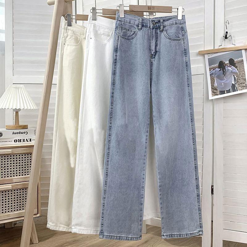 Pear-shaped Wide-leg Jeans Women's Spring New Women's Clothing Small Straight Loose and High Floor-mopping Pants