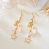 Pearl Rhinestone Dangle Earrings Exaggerated Shell Drop Earrings Starfish Stud Earrings  Lady/Gifts
