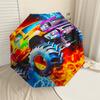 1pc Monster Truck Fire Pattern Umbrella Design Automatic Opening and Closing Umbrella, High-quality Travel Umbrella,  c1128244