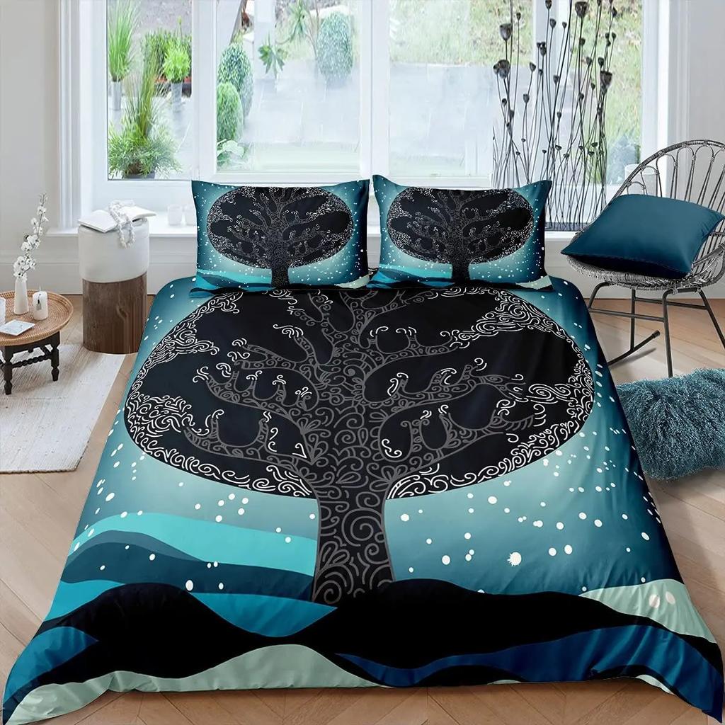 Tree Of Life Duvet Cover Set Polyester Comforter Cover King Queen Full Size For Kids Boys Girls Bedding Set With Comforter Cover