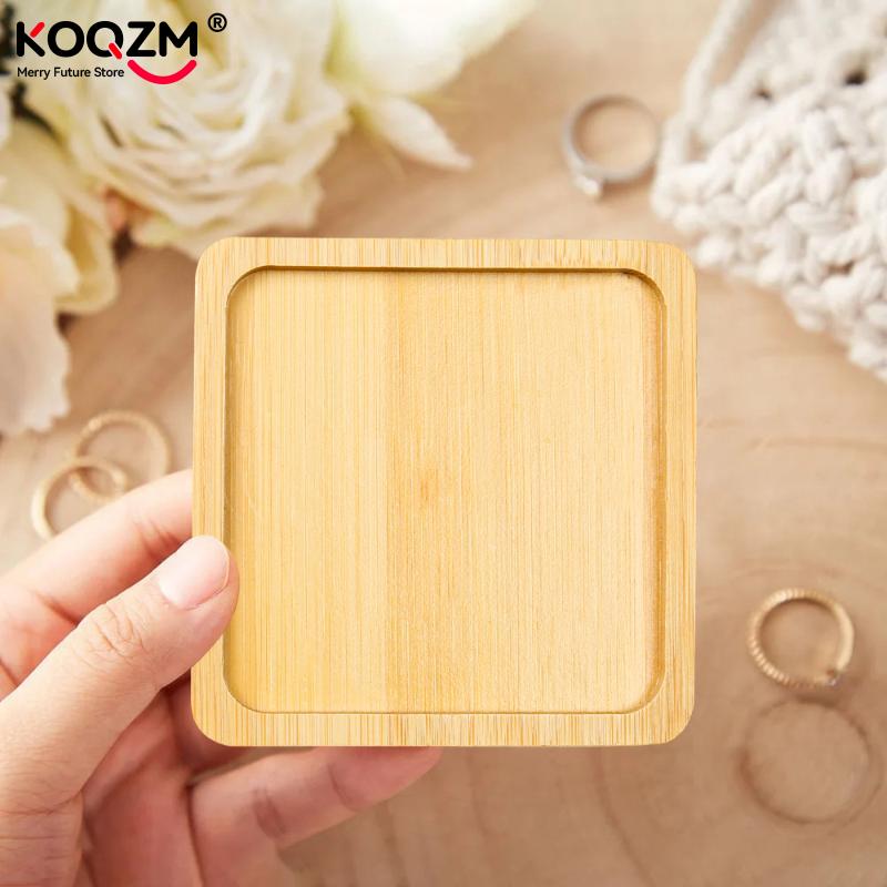 Multi Bamboo Tray Wood Saucer Flower Pot Tray Cup Pad Coaster Plate Kitchen Decorative Plate Creative Coaster Coffee Cup Mat