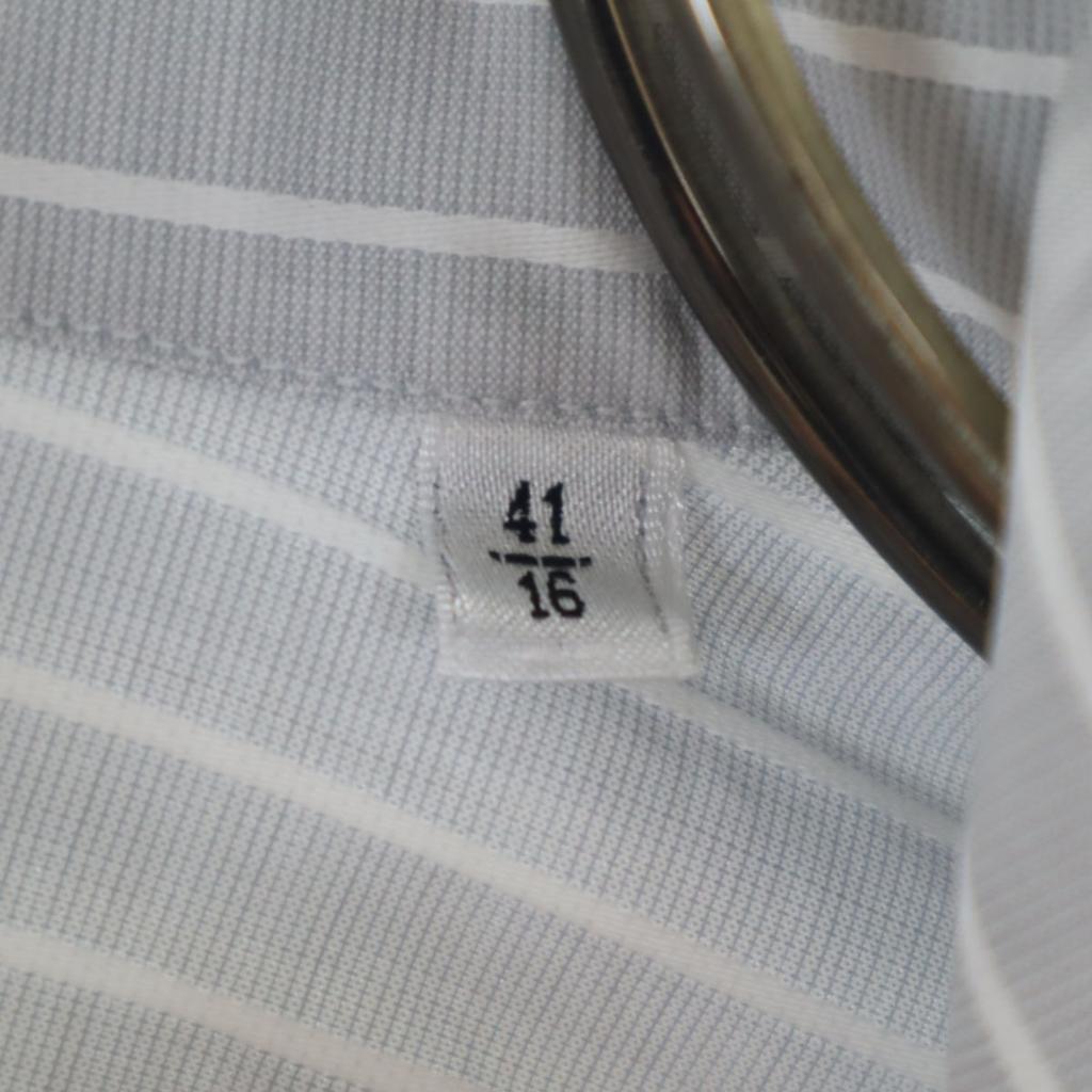 Armani Collezioni Long Sleeve Cotton Shirt 41 Gray Men's Used