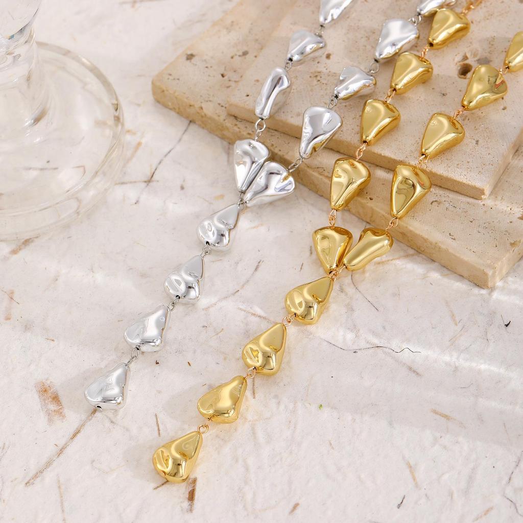 Cross-border Fashion Y-shaped Tassel Necklace with Water Drop and Irregular Baroque Beads