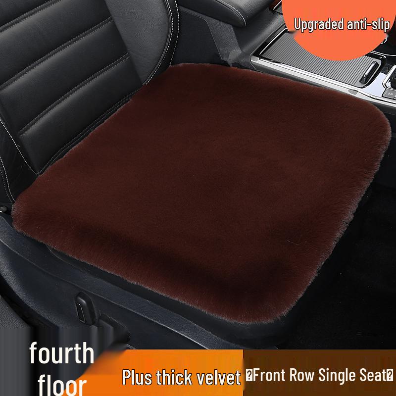 Universal Plush Car Seat Cushion Set - Faux Rabbit Fur, Short Hair, Winter Comfort for Rear Seats
