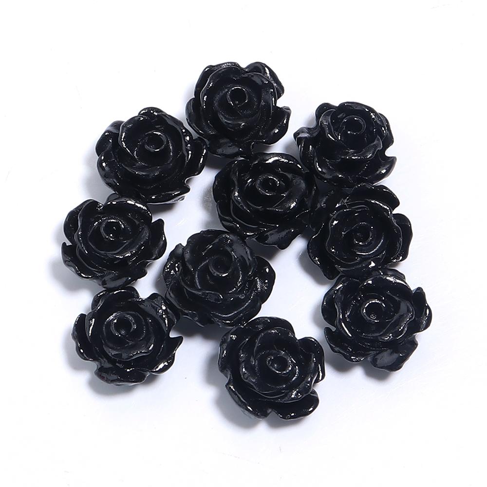 10pcs/lot 6 8 10 12 15mm Colored Resin Beads Imitating Coral Flower Charm Loose Beads For DIY Handmade Fashion Bracelet Necklace