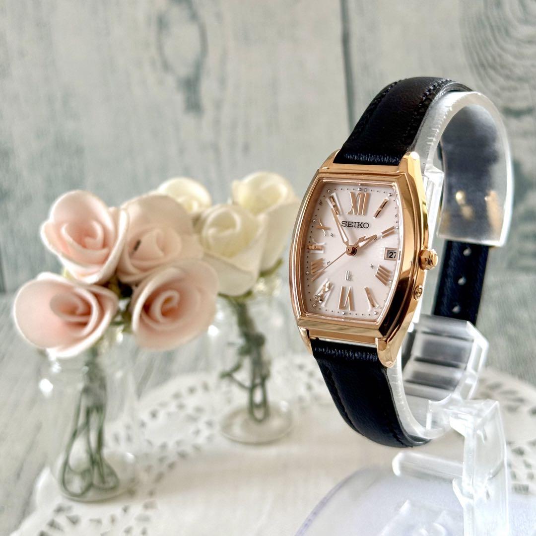 

[USED] Rare SEIKO Lucia Tonneau Watch 1B32-0AD0 Radio-Controlled Solar