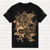 Japanese Dragon Black T-Shirt Japanese Tattoo Style Mythical Creature Shirt  Tees Tops Unisex Cotton Short Sleeve High Street