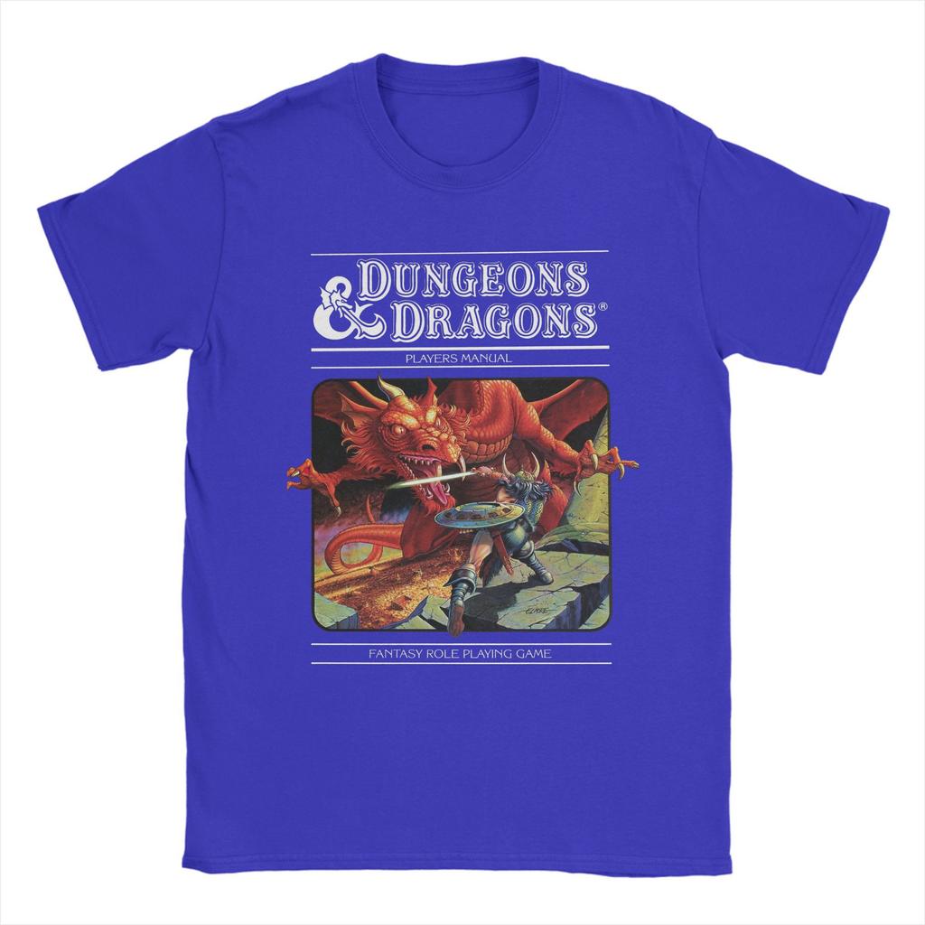 Men T-Shirts Dungeon Dragon DnD Funny 100% Cotton Tees Short Sleeve  T Shirt Round Collar Clothes Gift Idea