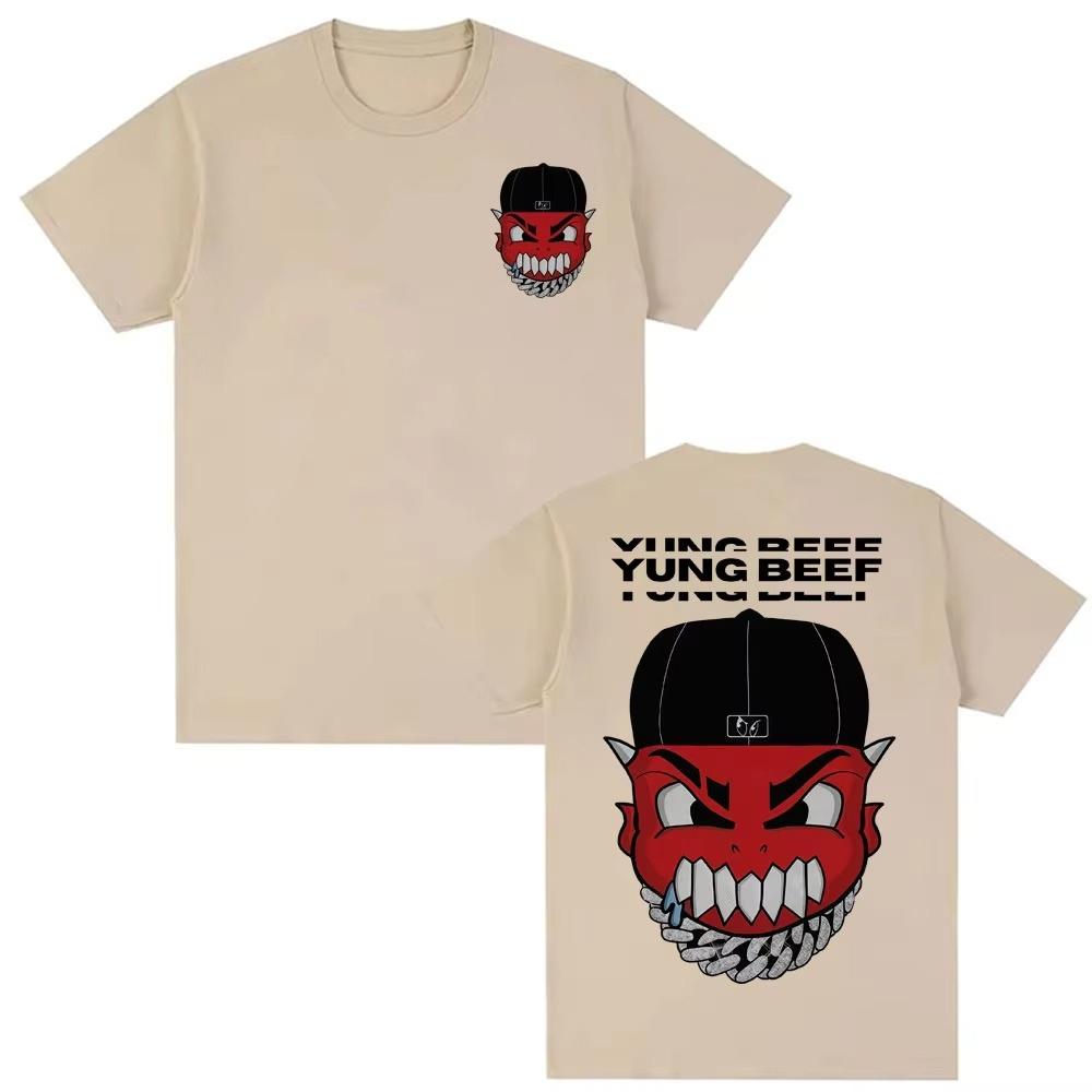 Rapper Yung Beef Album Muster T-Shirt 2026 Frühling Sommer Herren Harajuku Gothic Hip Hop Lässig Bequem T-Shirt Y2K