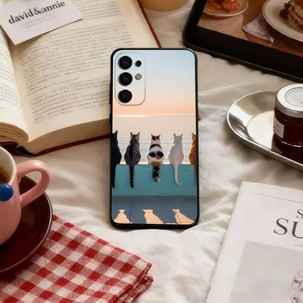 The Cat Crew Phone Case Black Silicone Soft For Samsung S25,S24,S21,S22,S23,S30,Ultra,S20,Plus,Fe,Lite
