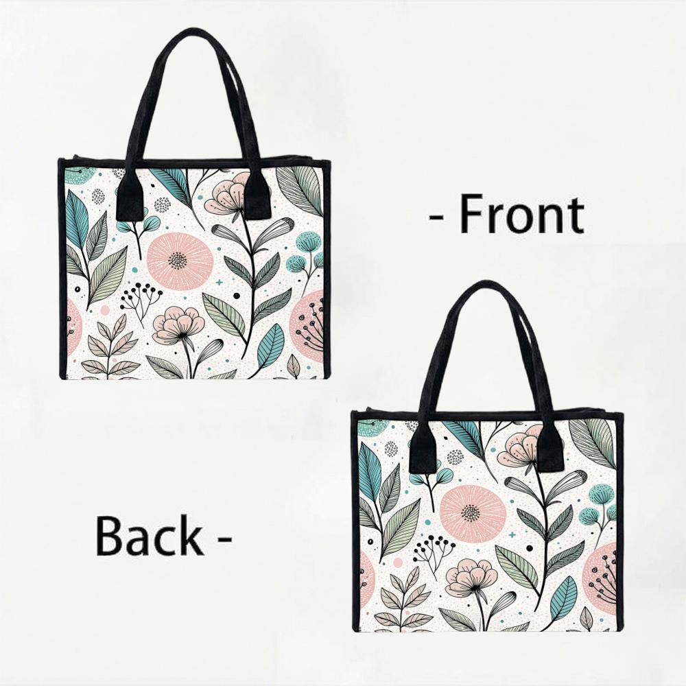 Floral Print Casual Large Capacity Reusable Tote Bag