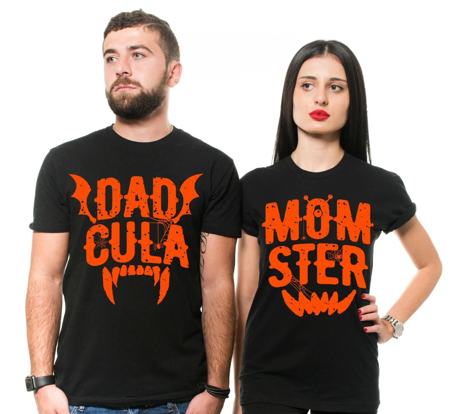 Couples halloween T-shirts,Dadcula Momster Mom Dad Halloween Costumes T-shirts M