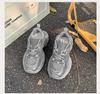 Rhinestone dad shoes women's 2025 spring new Internet celebrities with the same lace-up thick sole heightening versatile sports shoes casual shoes