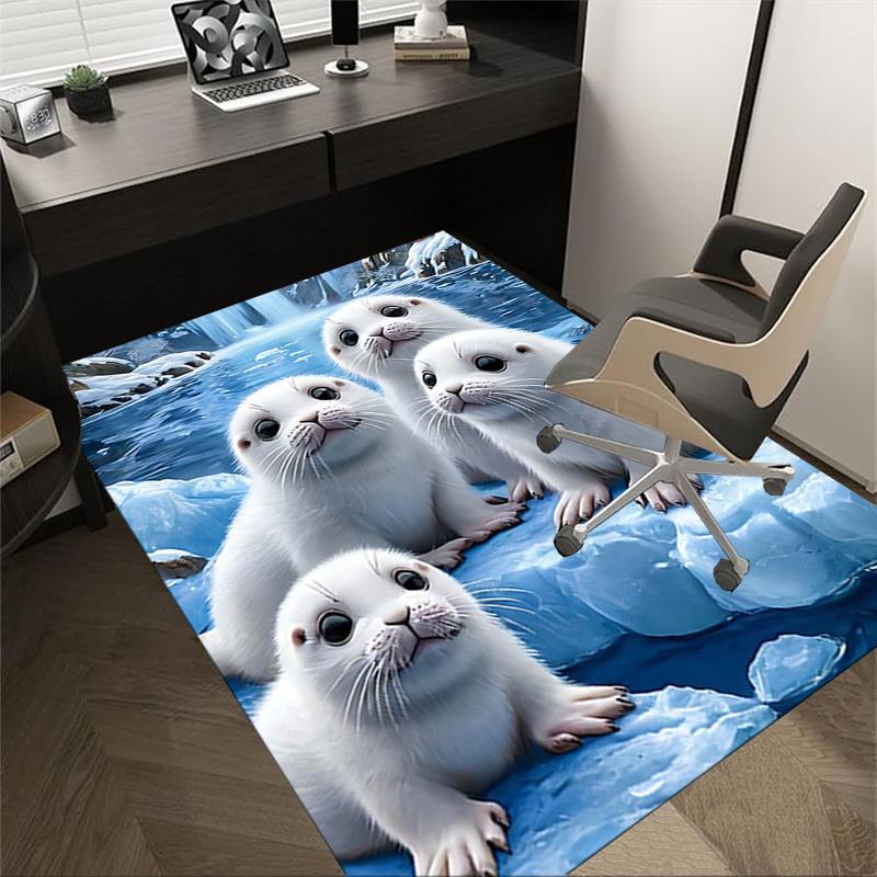 

1PC Seal Pups Ice Non-Slip Floor carpet, suitable for Office, bedroomand playrooms. It can also be used as a sofa footrest cover-T36 60cm by 90cm