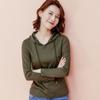 Styl koreański Styl zachodni Mała koszula Odzież wierzchnia Sweter pulower Jednolity kolor Długi rękaw Czapka Pani Baza