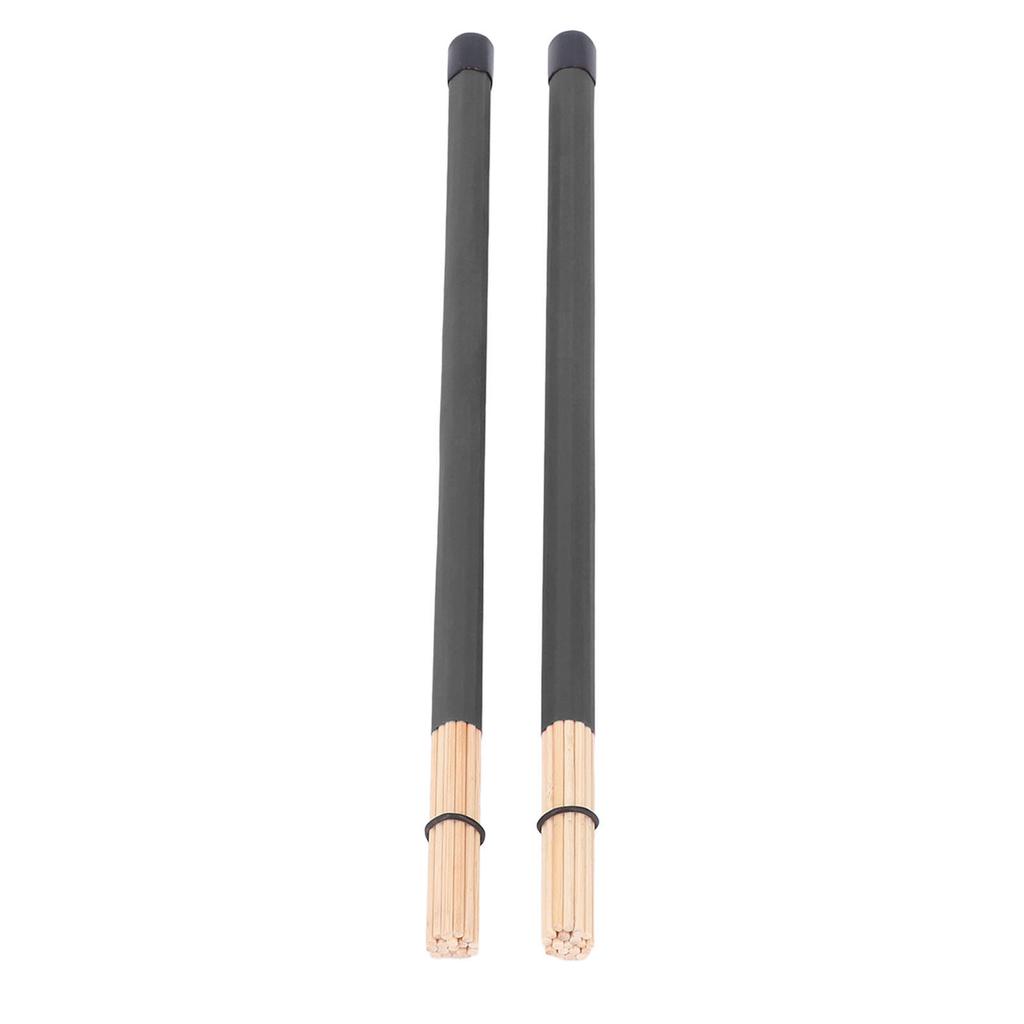 2Pcs Drum Brush Drumstick Stick Mallet Bamboo Percussion Tool Instrument Accessory Set Kit Black