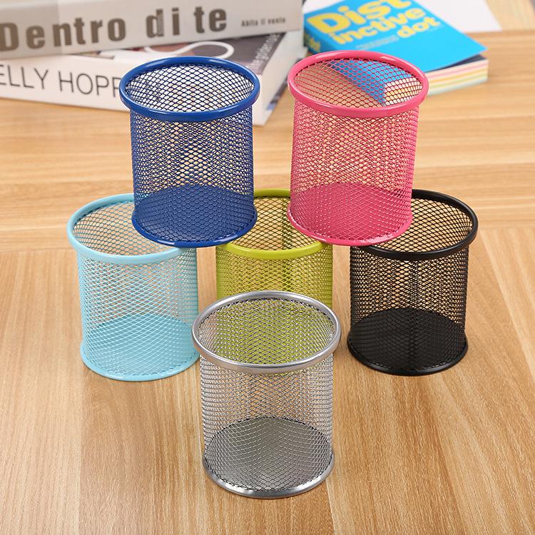 Vintage Iron Mesh Pen Holder - Small Fresh Student Stationery Desktop Organizer