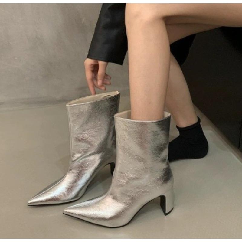 

Fashion New Style Fashion Women s Black Winter Zipper Warm Plush Ankle Boots Women Square Heel Zip Lady Footwear Shoes Super Big Size 35 серебряный