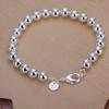 High Quality Fashion Silver Color Jewelry Charm 8MM Chain Bead Bracelets Couple Gifts for Women Wedding