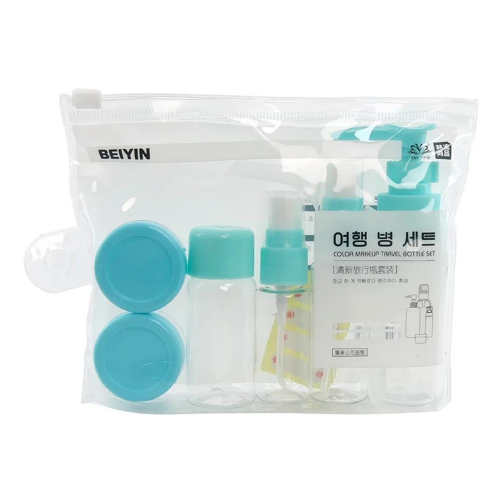 6/7/11Pcs Travel Cosmetics Sub-Bottling PET Spray Lotion Cream Refillable Bottle Empty Liquid Container Portable Tool