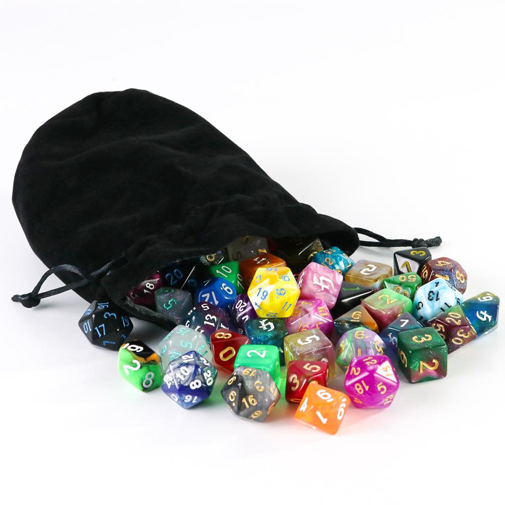 Dice Acrylic Dice Party Games High Class Acrylic Dice Amazing Mixed Colours 10 Set DND Game Dice With Bag For Role Playing Games