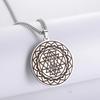 Dawapara Sri Yantra Mandala Sacred Geometry Pendant Necklace Chakra Energy Necklace Meditation Spiritual Jewelry Stainless Steel