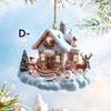 Hanging Christmas Ornament Winter Snow House Thicken Xmas Tree Pendants Home Decoration Acrylic Holiday Charming for Indoor