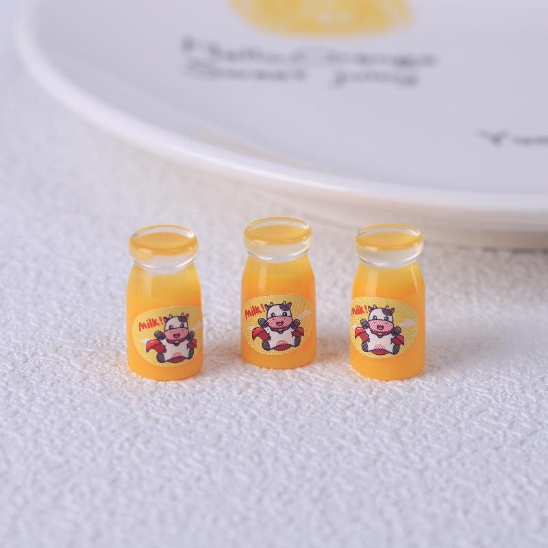10Pcs Cute Simulation Transparent Milk Bottle Dollhouse Toys Miniature Ornaments Home Decoration Girly Resin Accessory Kids Gift