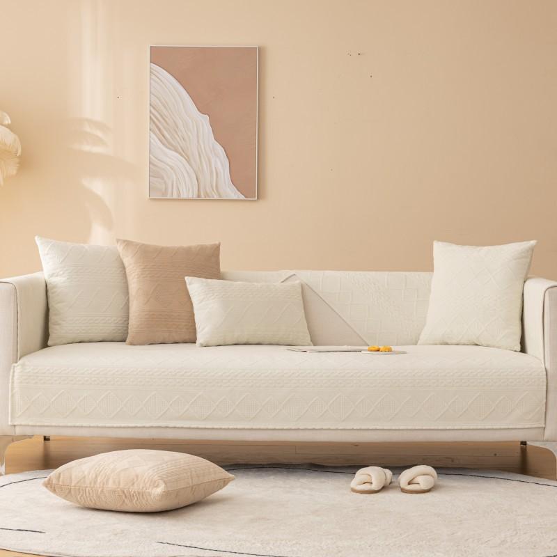 Plush Sofa Cover Winter Thickened Velvet Non-Slip Cushion Soft Warm Living Room Sofa Cover Backrest Armrest Cushion Universal