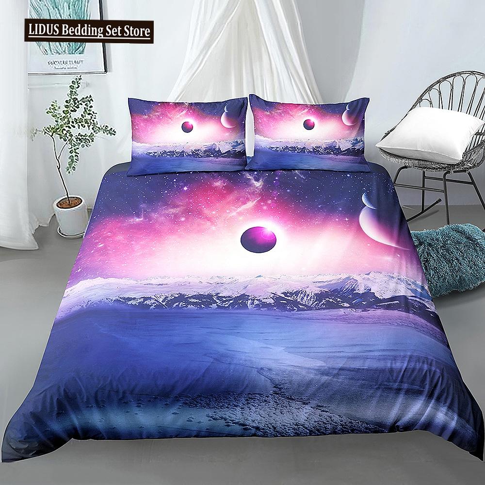 Beautiful Scenic Duvet Cover Set 3D Print Landscape Bedding Set Polyester Comforter Cover With Pillowcases For Kids Men Women