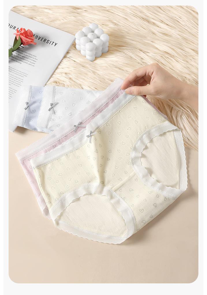 Fentengkoan Modal 4-piece set 10A antibacterial pure cotton crotch women's underwear waist bag hip jacquard triangle pants women