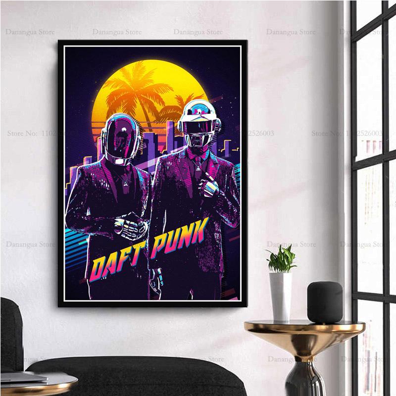 Abstrakt Daft Punk DJ Musikstjärna Konstverk Legend Moderna Affischtryck Väggkonst Canvas Målning Bild Foto Gåva Rum Heminredning