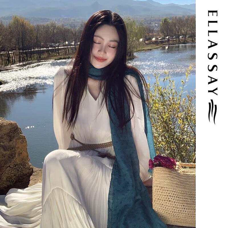 ELLASSAY Women's French Romantic Elegant Mid-length Dress