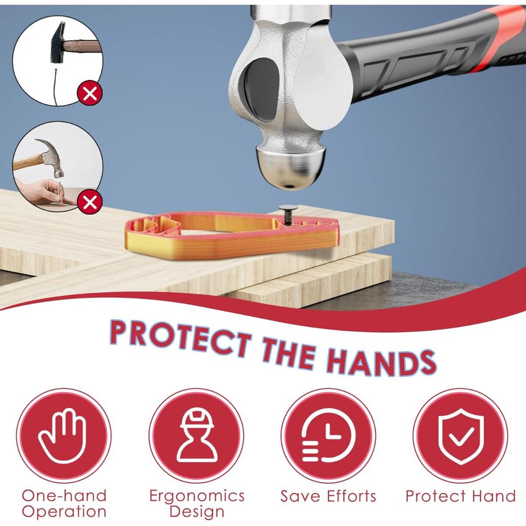 1 pc Nail Setter | Anti-Slip Joint Pliers, Finger-Safe, Portable Nail Setting Tool
