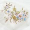 3D Flowers 3D Embroidered Patches Flower Lace Mesh Lace Sewing On Patches Colorful Sequined Elegant Beaded Lace Applique