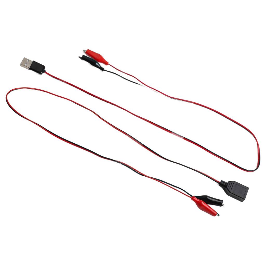 USB Male Female Power Cord 60CM with For Alligator Clips for DC Current