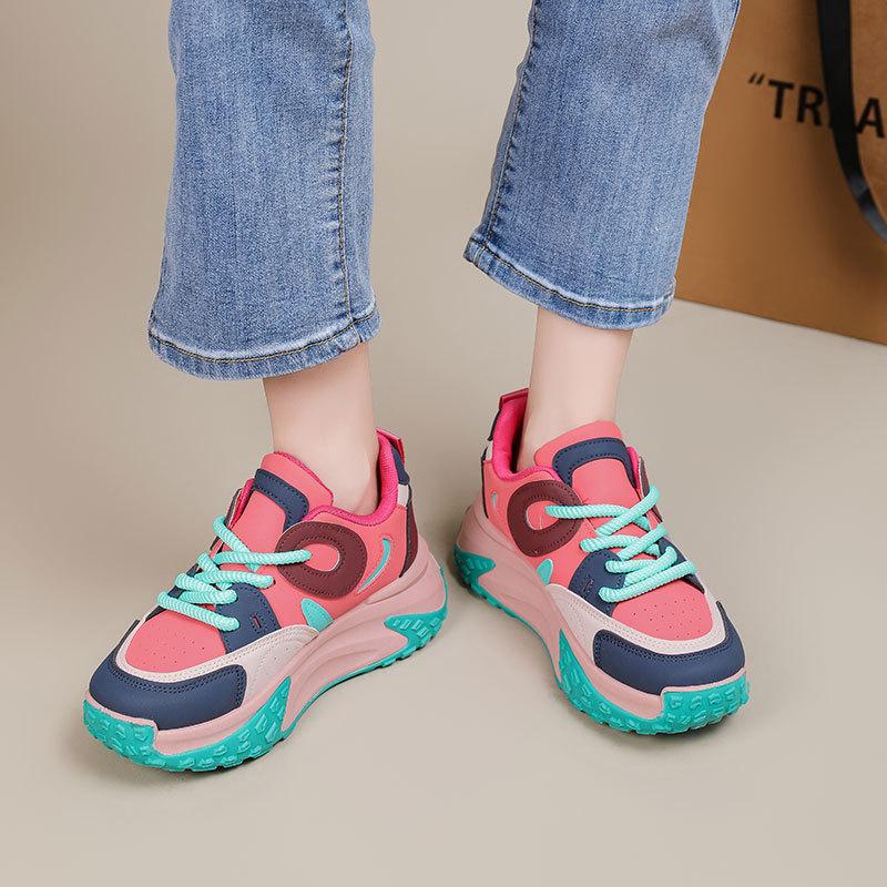 Damskie trampki na platformie Nowe buty sportowe do biegania dla studentek Swobodny ubiór sportowy