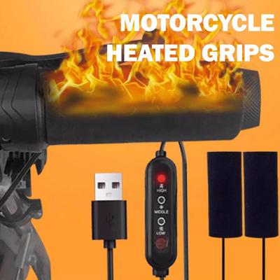 Poignées chauffantes pour moto 5V USB 3 niveaux Chauffage Couvercle électrique Accessoires Kit Chauffage Chauffage Moto Hea X2Q1
