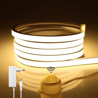 Ultraheller 24-V-COB-Neonlicht-LED-Streifen mit PIR-Bewegungssensorschalter, 320 LEDs/m, wasserdichte Neonbandlampe 3000 K, 4000 K, 6000 K