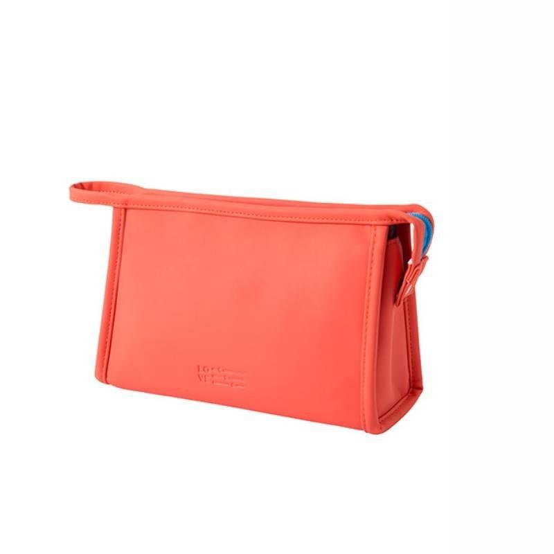 

Portable Mini Storage Bag Makeup Bag Pu Convenient And Practical Candy Color Orange Red