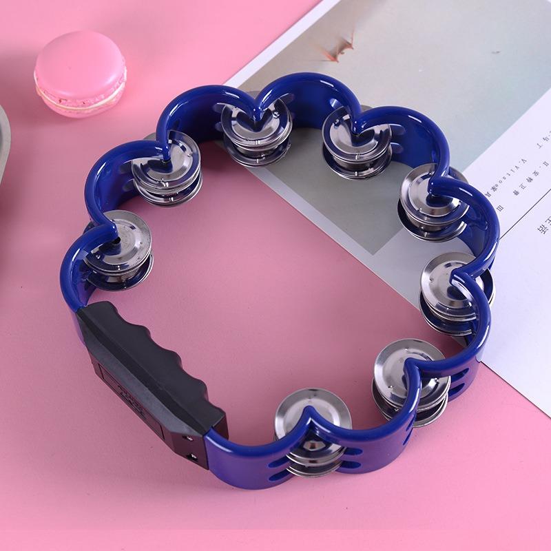 Petal Shaped Tambourine Plastic Percussion Tambourine Music Hand Bells for Musical Rhythm Instrument for Adults School Family Pa