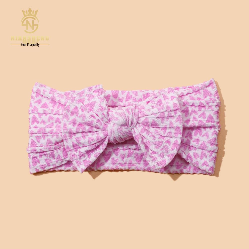 New European & American Baby Headband: Cute 3D Bow, Digital Print & Nylon Jacquard
