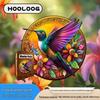 HOOLOOG Irregular Hummingbird Wooden Jigsaw Puzzle and Money Box